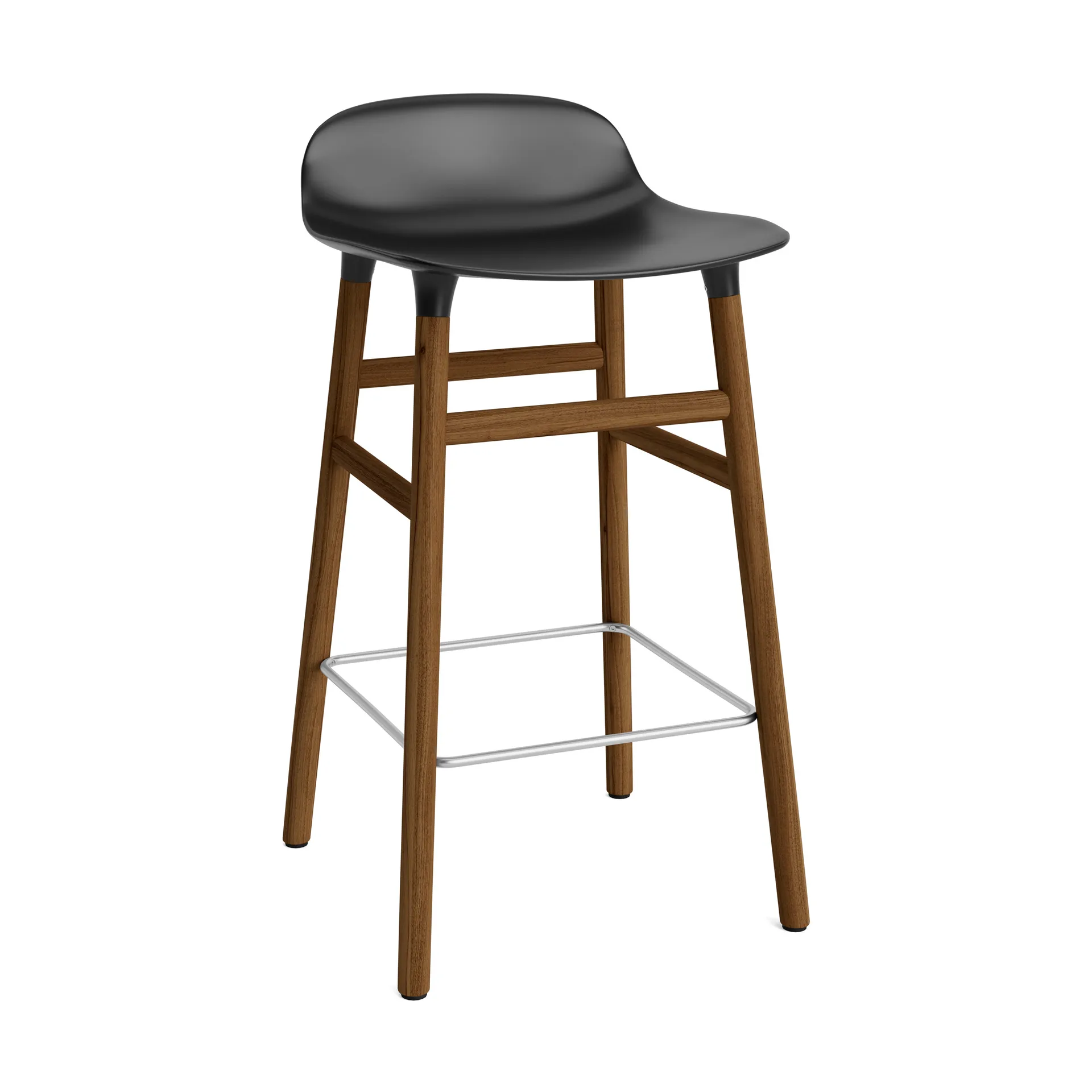 Sgabello con gambe in noce Form , Nero Normann Copenhagen