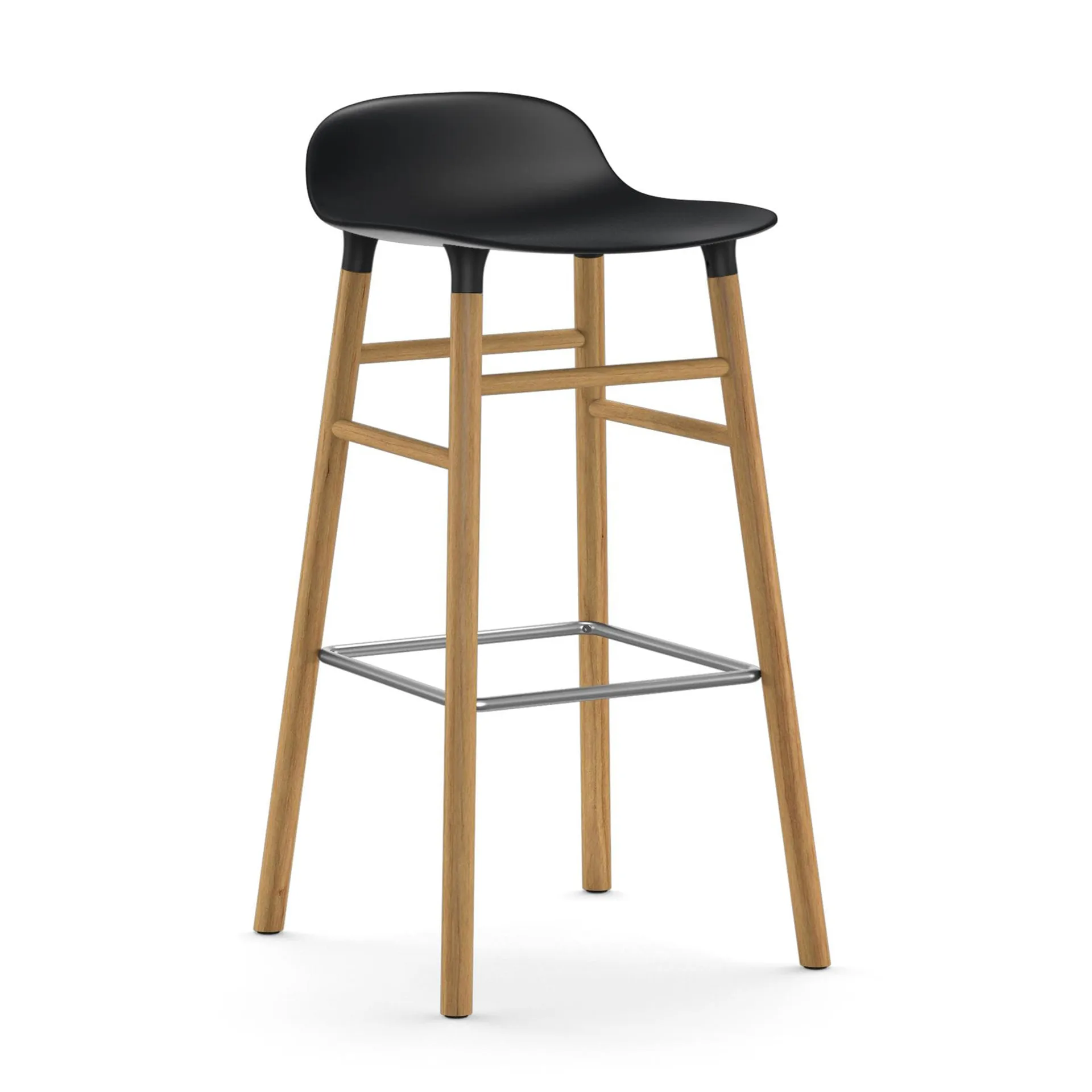 Sgabello con gambe in noce Form, Nero Normann Copenhagen