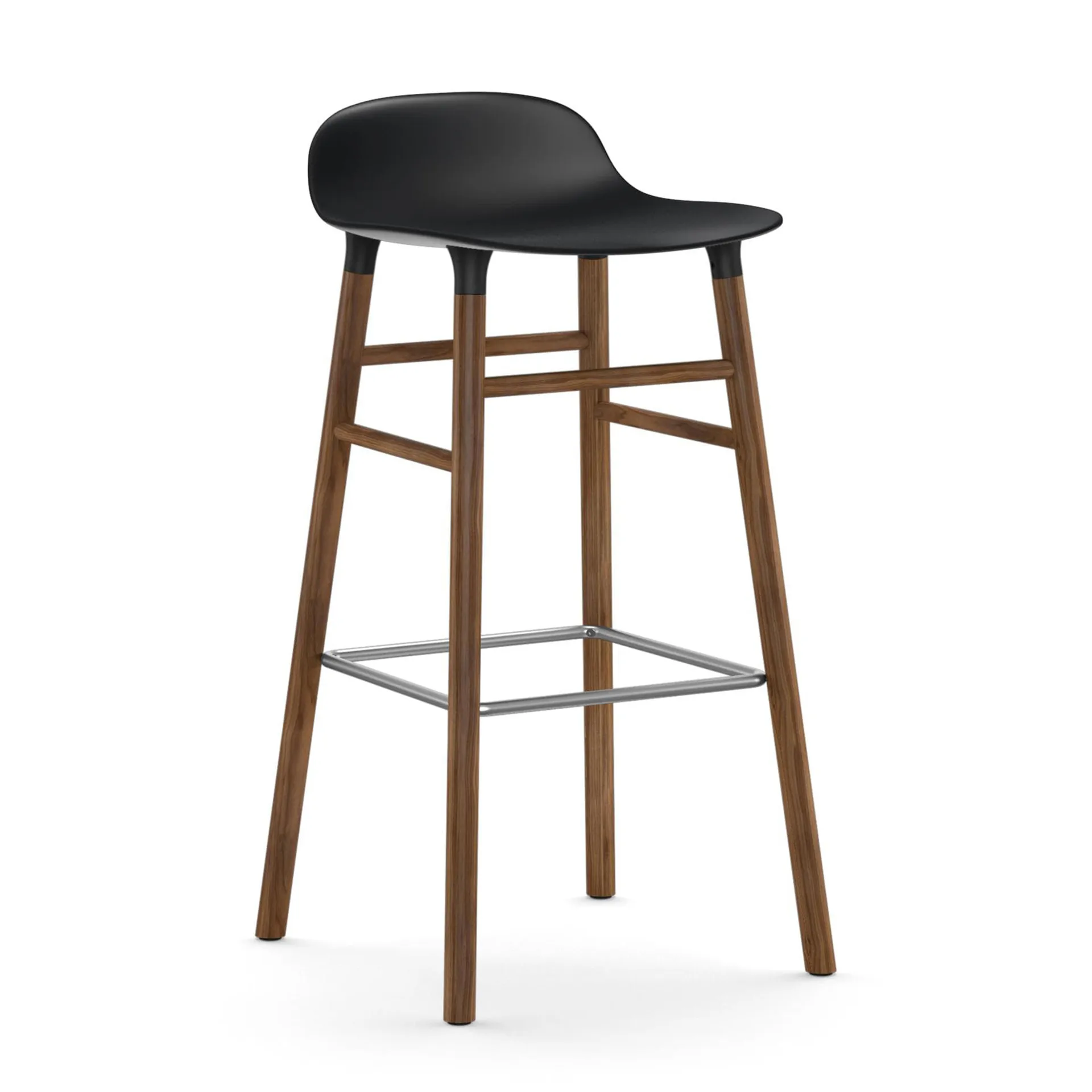 Sgabello con gambe in noce Form , Nero Normann Copenhagen