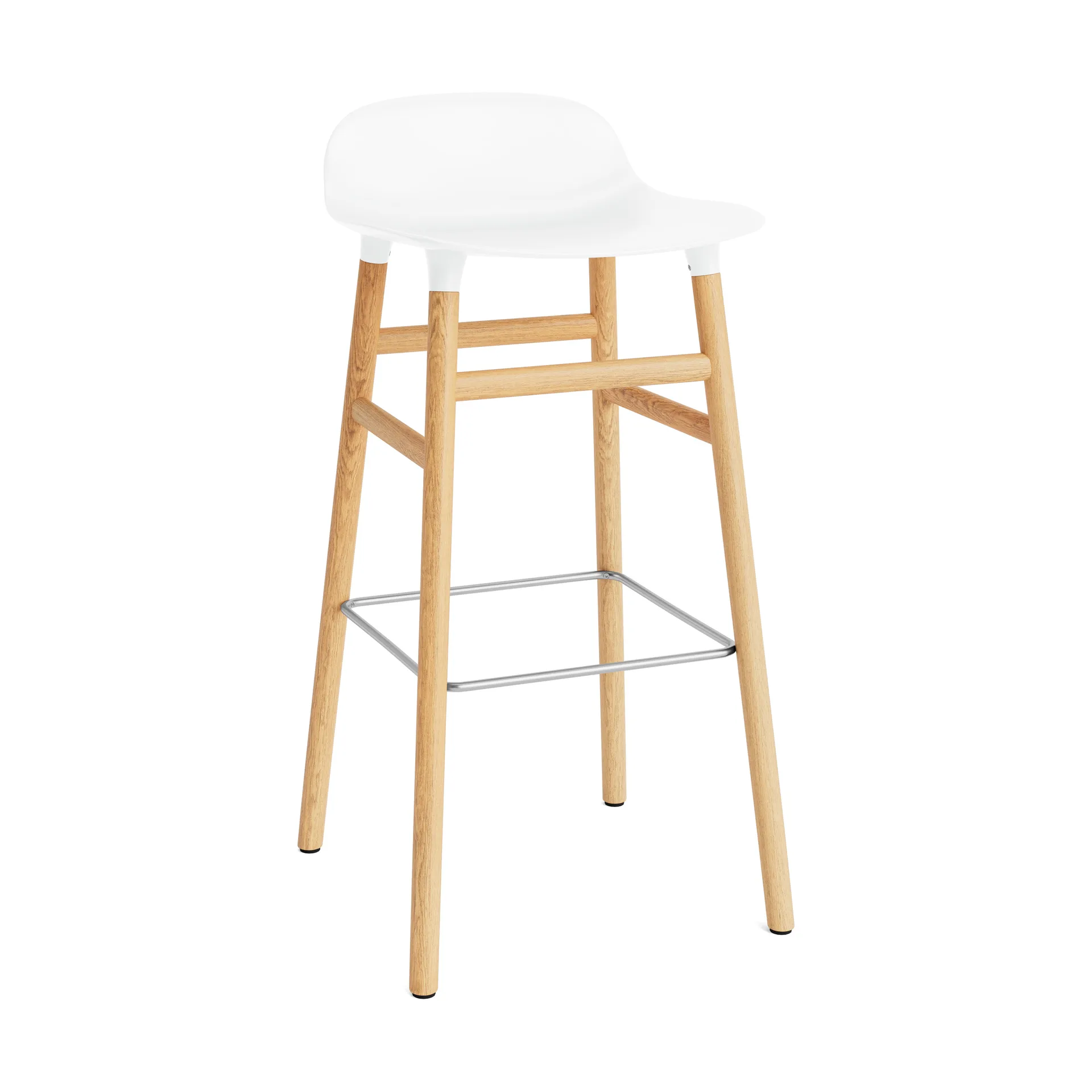 Sgabello con gambe in rovere Form 75 cm, Bianco Normann Copenhagen
