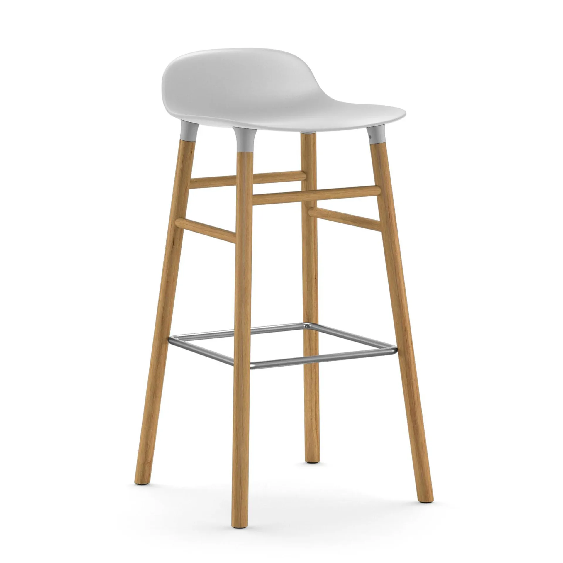 Sgabello con gambe in rovere Form 75 cm, Bianco Normann Copenhagen