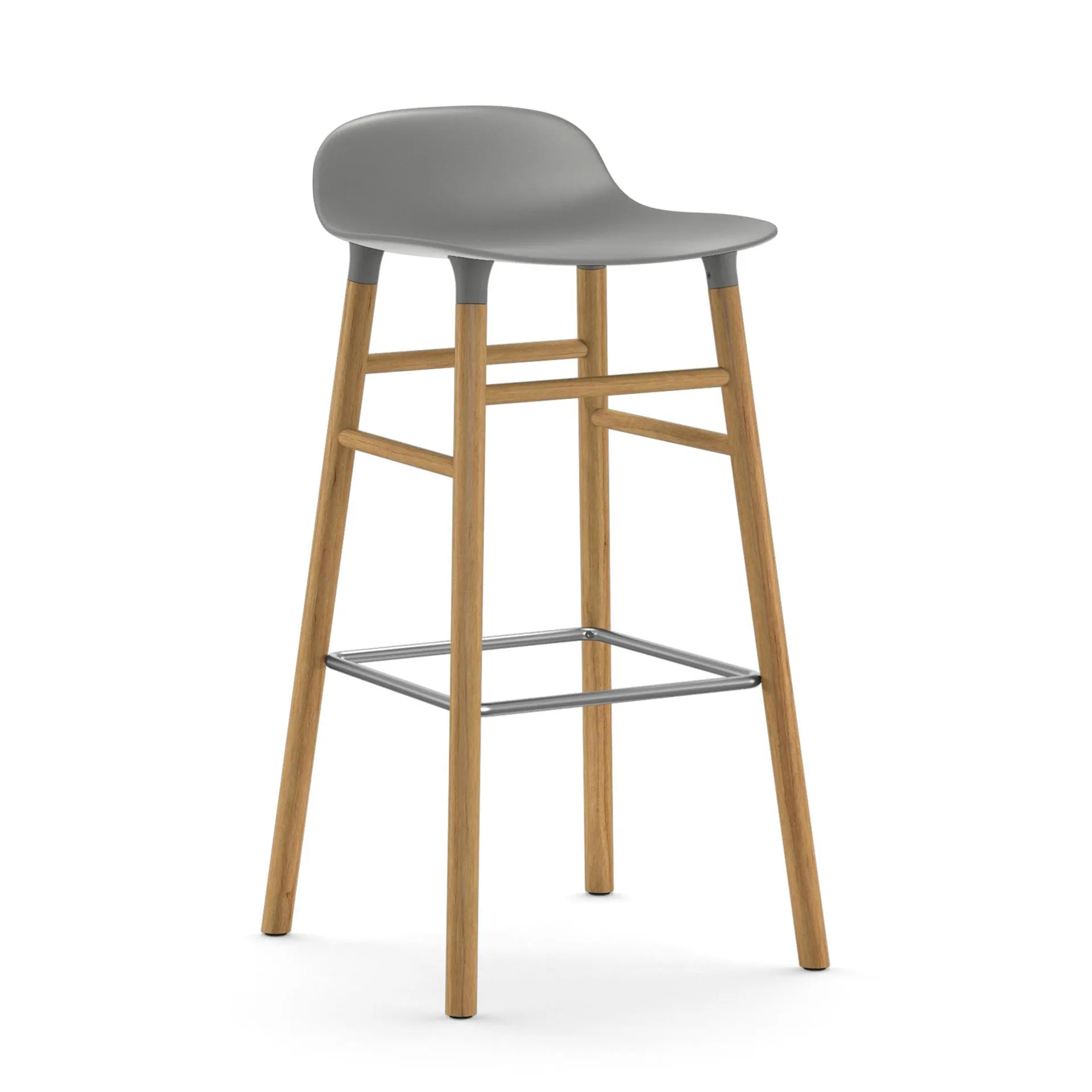 Sgabello con gambe in rovere Form 75 cm, Grigio Normann Copenhagen