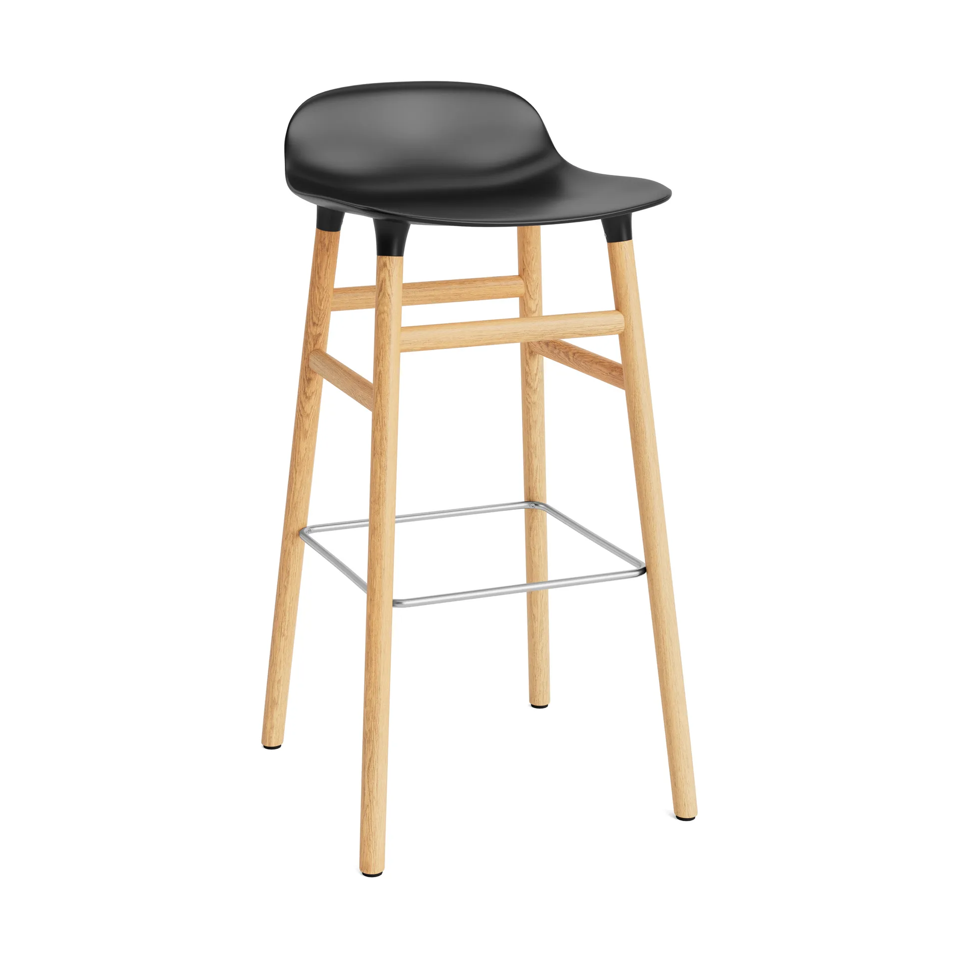 Sgabello con gambe in rovere Form 75 cm, Nero Normann Copenhagen
