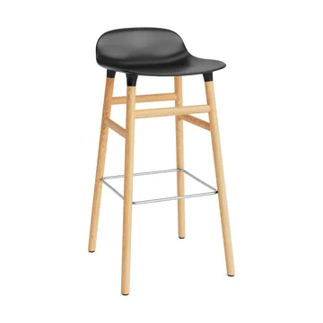 Sgabello con gambe in rovere Form 75 cm - Nero - Normann Copenhagen
