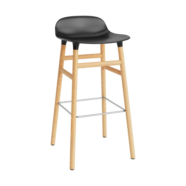 Sgabello con gambe in rovere Form 75 cm - Nero - Normann Copenhagen