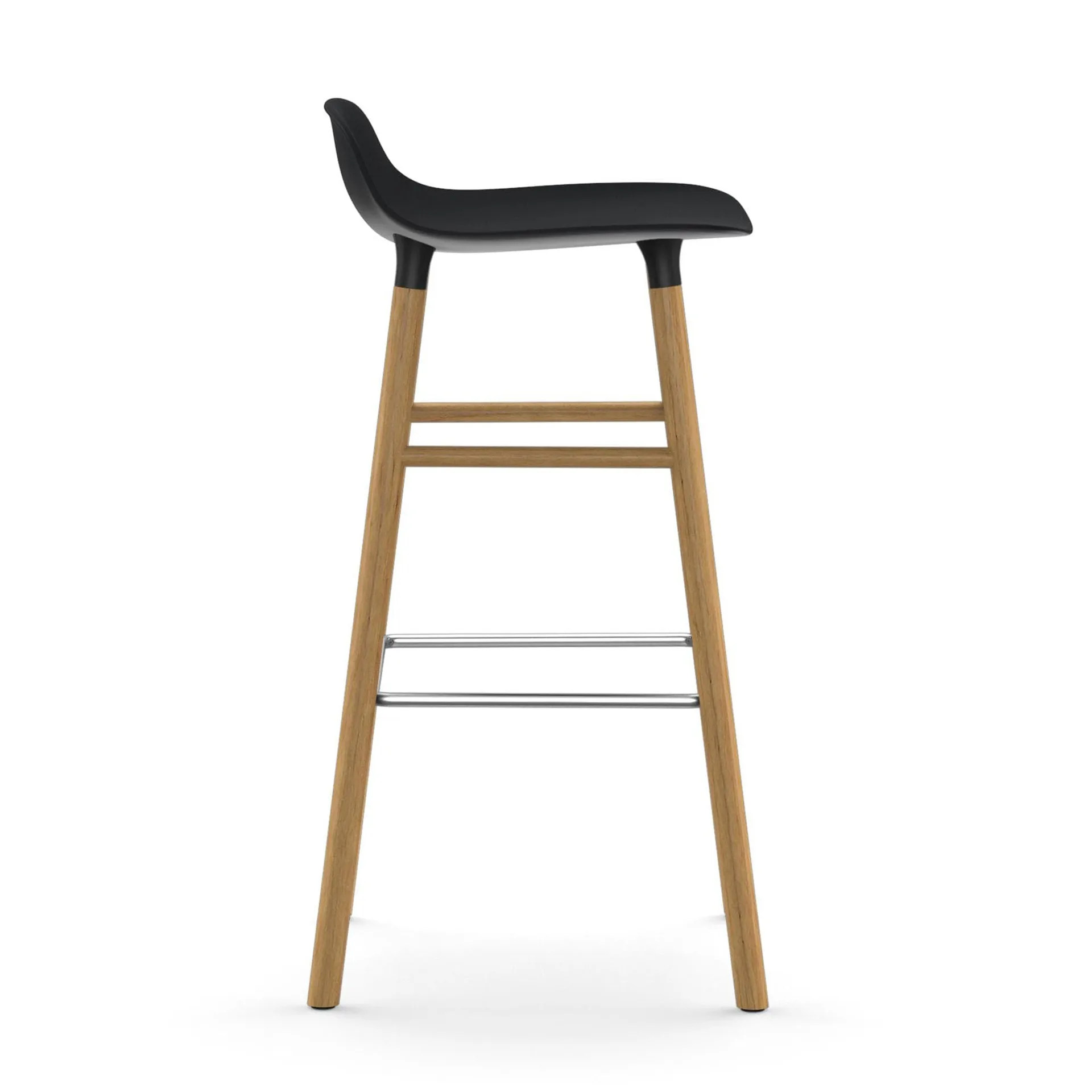 Sgabello con gambe in rovere Form 75 cm, Nero Normann Copenhagen