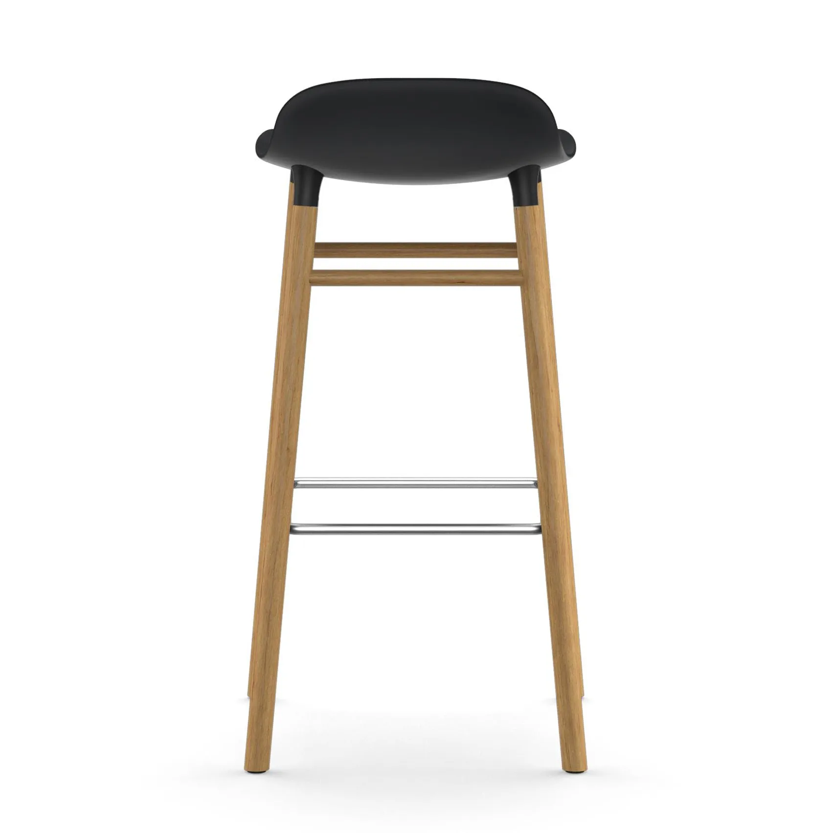 Sgabello con gambe in rovere Form 75 cm, Nero Normann Copenhagen
