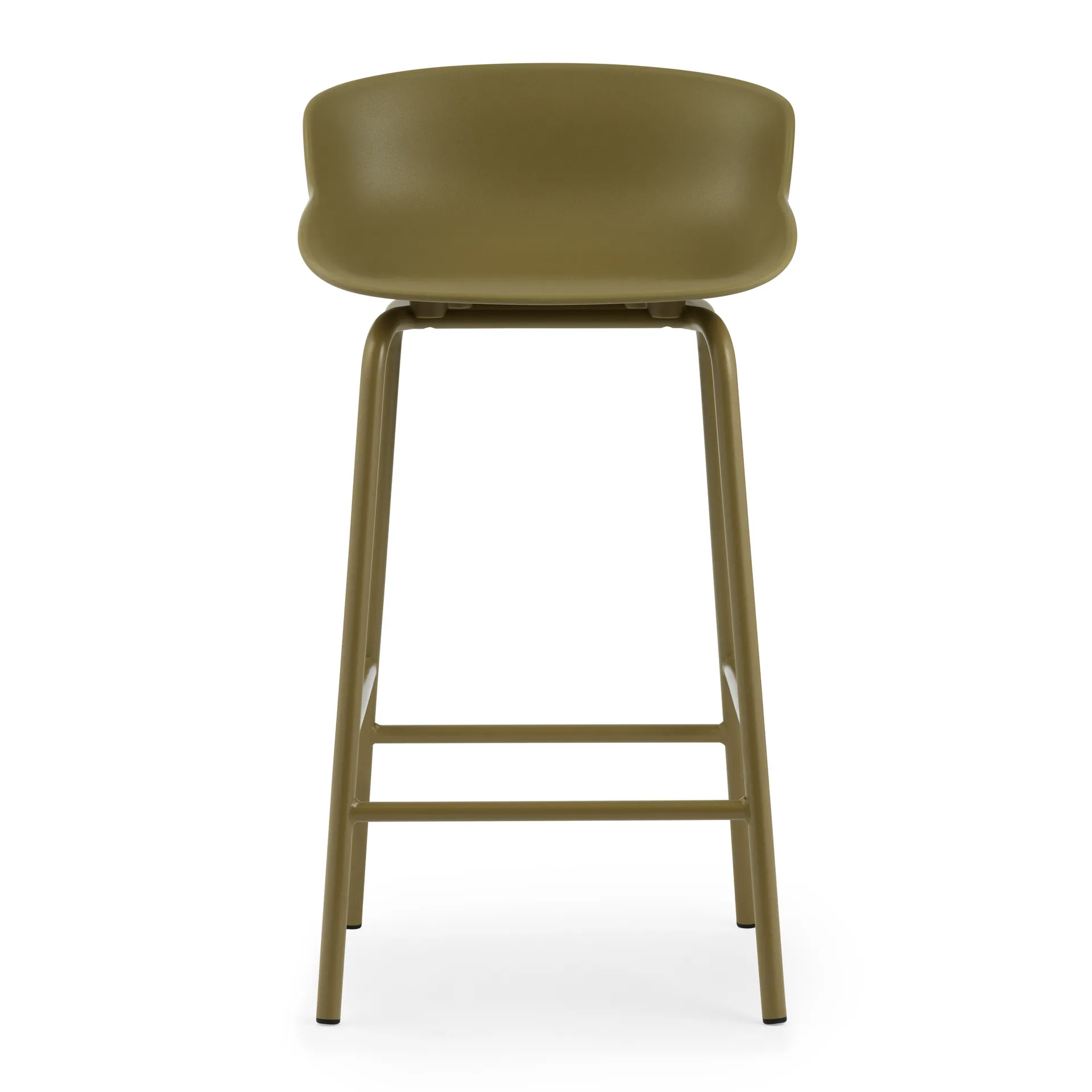 Sgabello da bar con gambe in metallo Hyg 65 cm, Verde oliva Normann Copenhagen