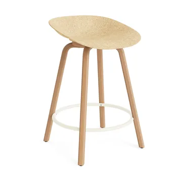 Sgabello da bar Mat 65 cm - Canapa-faggio-cream steel - Normann Copenhagen