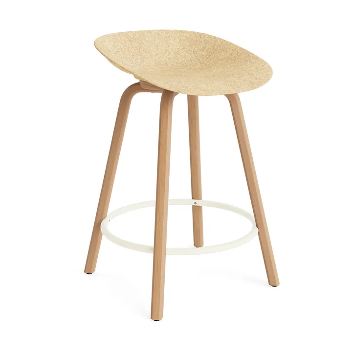 Sgabello da bar Mat 65 cm - Canapa-faggio-cream steel - Normann Copenhagen