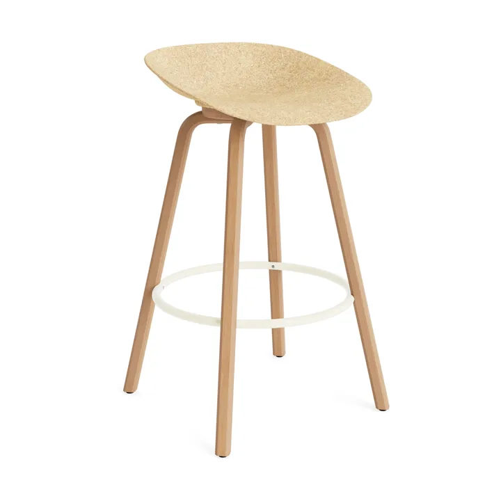 Sgabello da bar Mat 75 cm - Canapa-faggio-cream steel - Normann Copenhagen