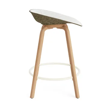 Sgabello da bar Mat rivestito frontalmente 65 cm - Hallingdal 110-Alga-faggio-cream steel - Normann Copenhagen