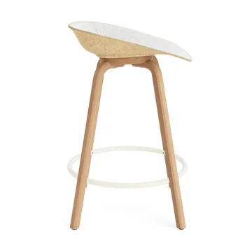 Sgabello da bar Mat rivestito frontalmente 65 cm - Hallingdal 110-Canapa-faggio-cream steel - Normann Copenhagen