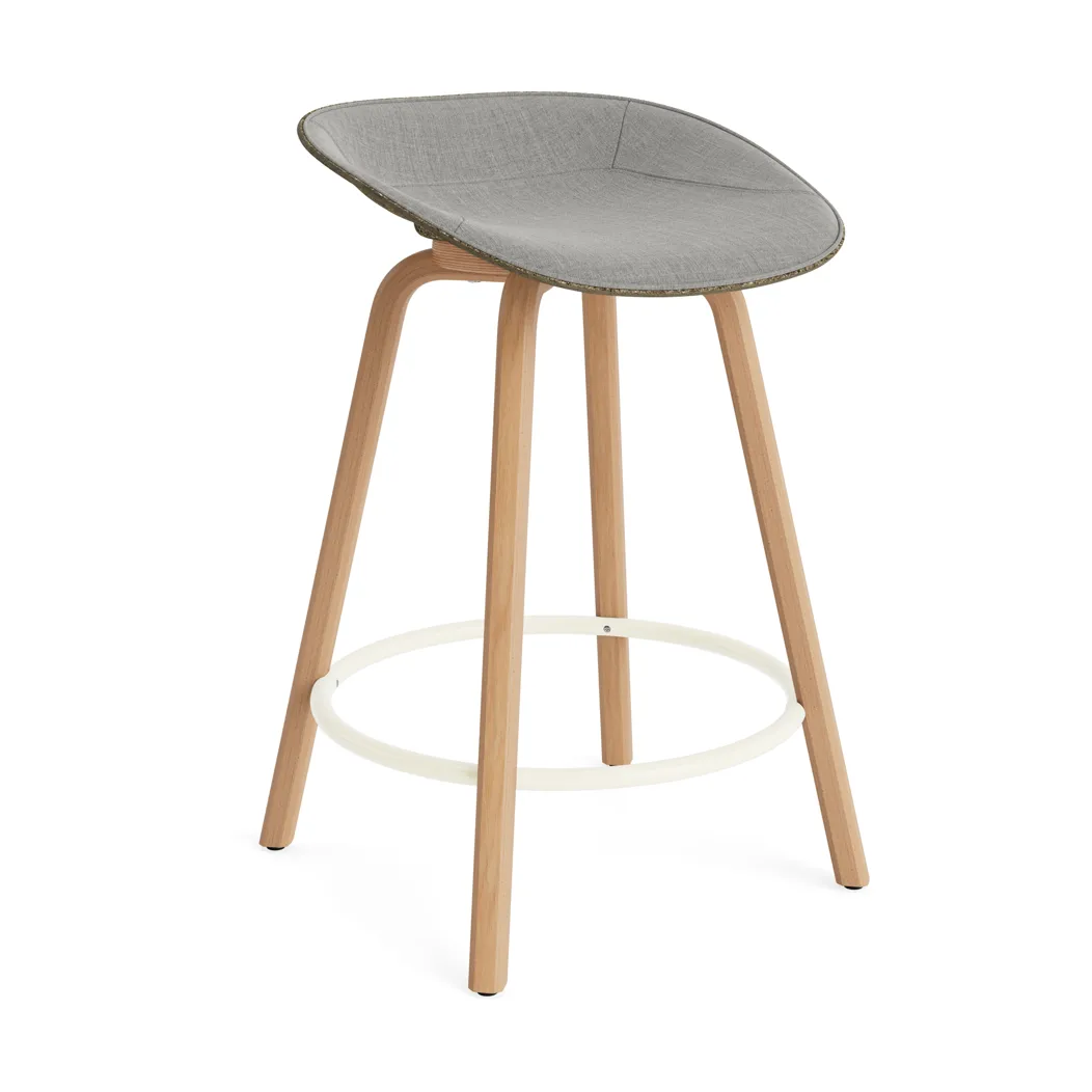 Sgabello da bar Mat rivestito frontalmente 65 cm, Remix 133-Alga-faggio-cream steel Normann Copenhagen