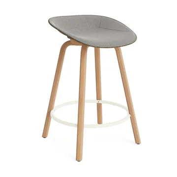 Sgabello da bar Mat rivestito frontalmente 65 cm - Remix 133-Alga-faggio-cream steel - Normann Copenhagen