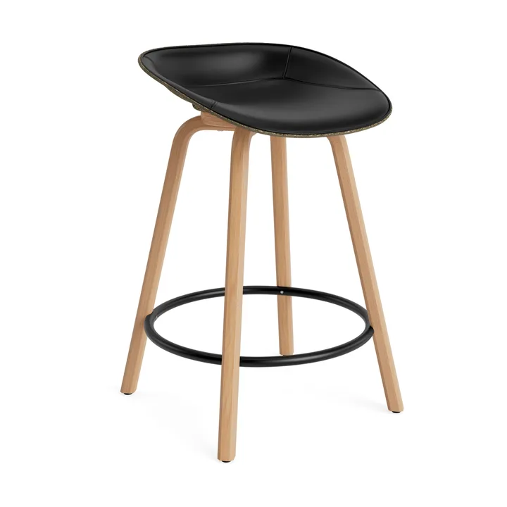 Sgabello da bar Mat rivestito frontalmente 65 cm - Ultra 41599-Alga-faggio-acciaio nero - Normann Copenhagen