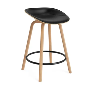 Sgabello da bar Mat rivestito frontalmente 65 cm - Ultra 41599-Canapa-faggio-acciaio nero - Normann Copenhagen