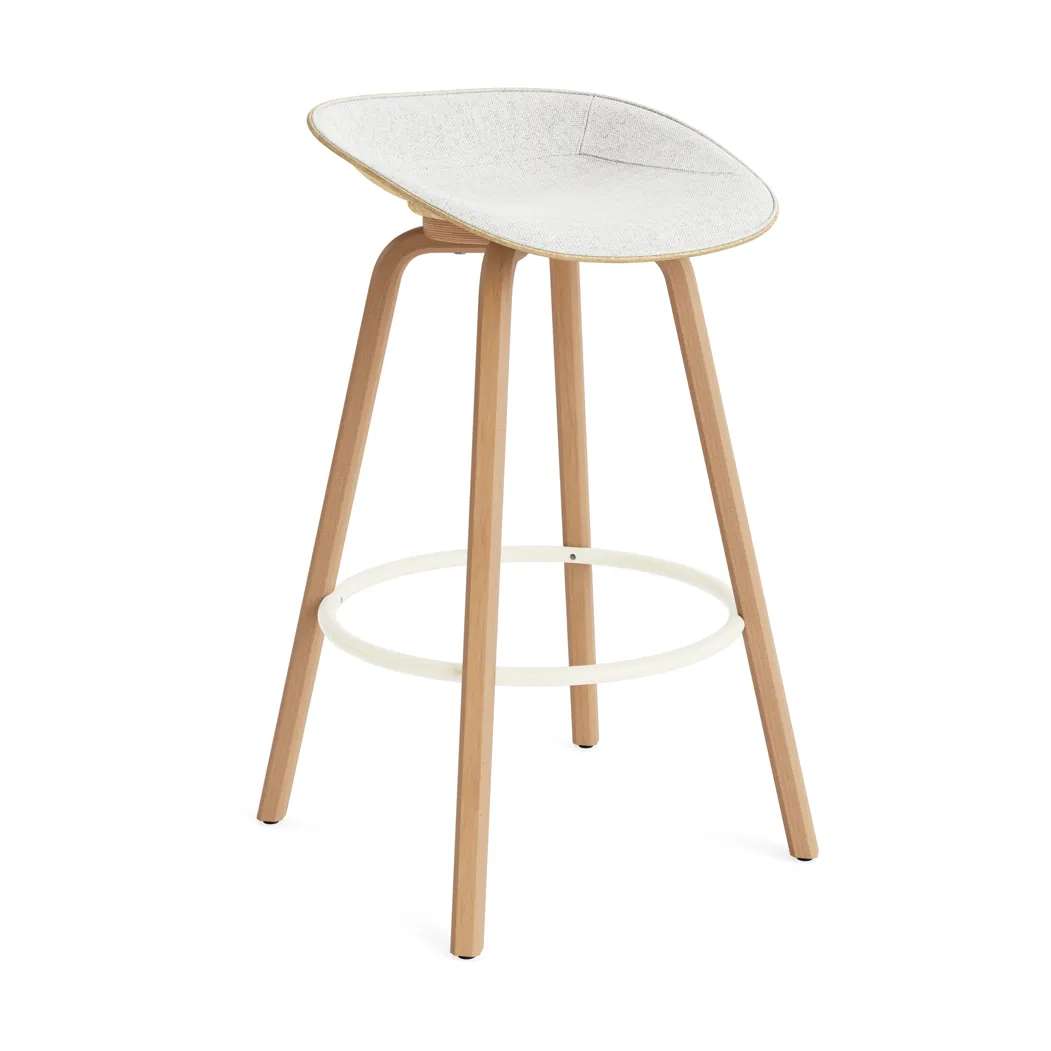 Sgabello da bar Mat rivestito frontalmente 75 cm, Hallingdal 110-Canapa-v-cream steel Normann Copenhagen