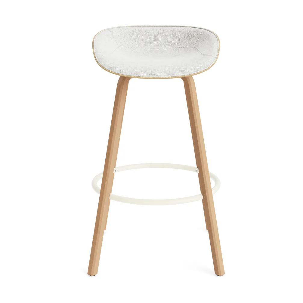 Sgabello da bar Mat rivestito frontalmente 75 cm, Hallingdal 110-Canapa-v-cream steel Normann Copenhagen