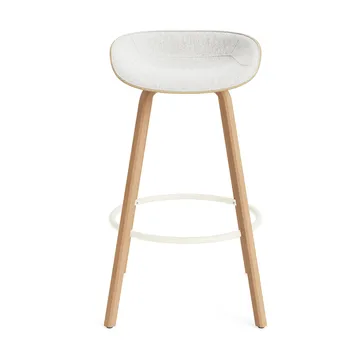 Sgabello da bar Mat rivestito frontalmente 75 cm - Hallingdal 110-Canapa-v-cream steel - Normann Copenhagen