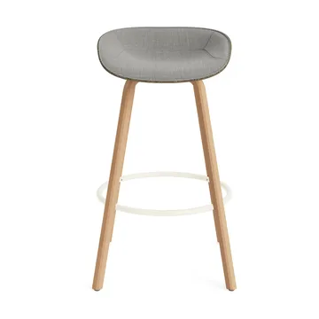 Sgabello da bar Mat rivestito frontalmente 75 cm - Remix 133-Alga-faggio-cream steel - Normann Copenhagen