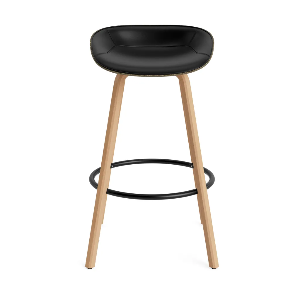 Sgabello da bar Mat rivestito frontalmente 75 cm, Ultra 41599-Alga-faggio-acciaio nero Normann Copenhagen