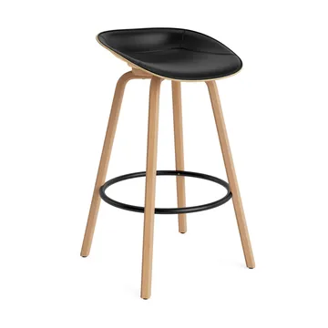 Sgabello da bar Mat rivestito frontalmente 75 cm - Ultra 41599-Canapa-faggio-acciaio nero - Normann Copenhagen