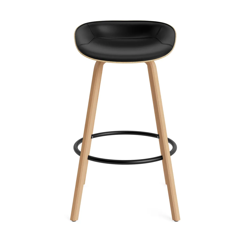 Sgabello da bar Mat rivestito frontalmente 75 cm, Ultra 41599-Canapa-faggio-acciaio nero Normann Copenhagen
