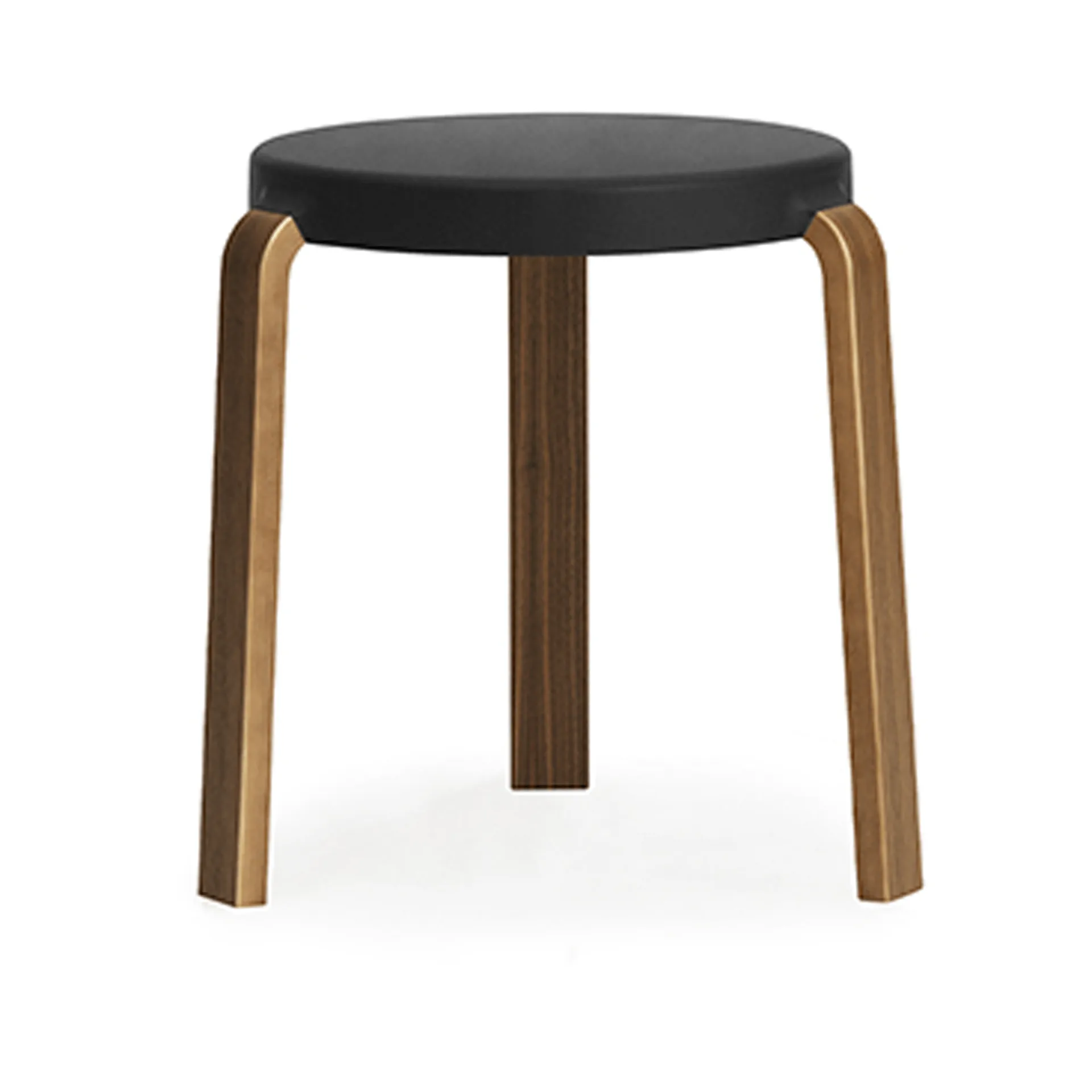 Sgabello Tap, nero, gambe in noce Normann Copenhagen
