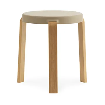 Sgabello Tap - sabbia, gambe in rovere - Normann Copenhagen