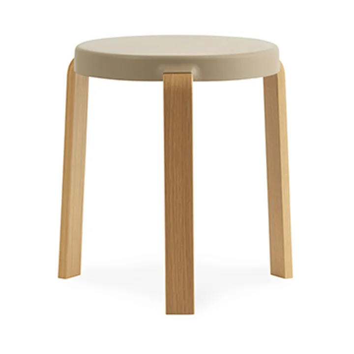 Sgabello Tap - sabbia, gambe in rovere - Normann Copenhagen