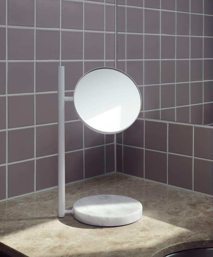 Specchio da tavolo fronte-retro Pose - Bianco - Normann Copenhagen