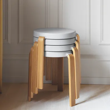 Tap sgabello rotondo - Caramello, gambe in rovere, Ø35x43 cm - Normann Copenhagen