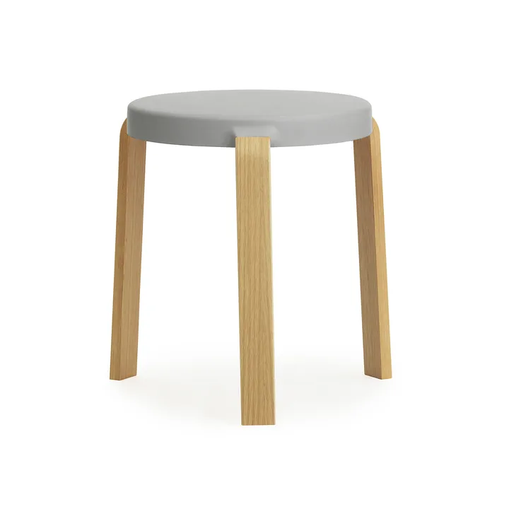 Tap sgabello rotondo - Grigio-rovere, Ø41x43 cm - Normann Copenhagen