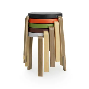 Tap sgabello rotondo - Grigio-rovere, Ø41x43 cm - Normann Copenhagen