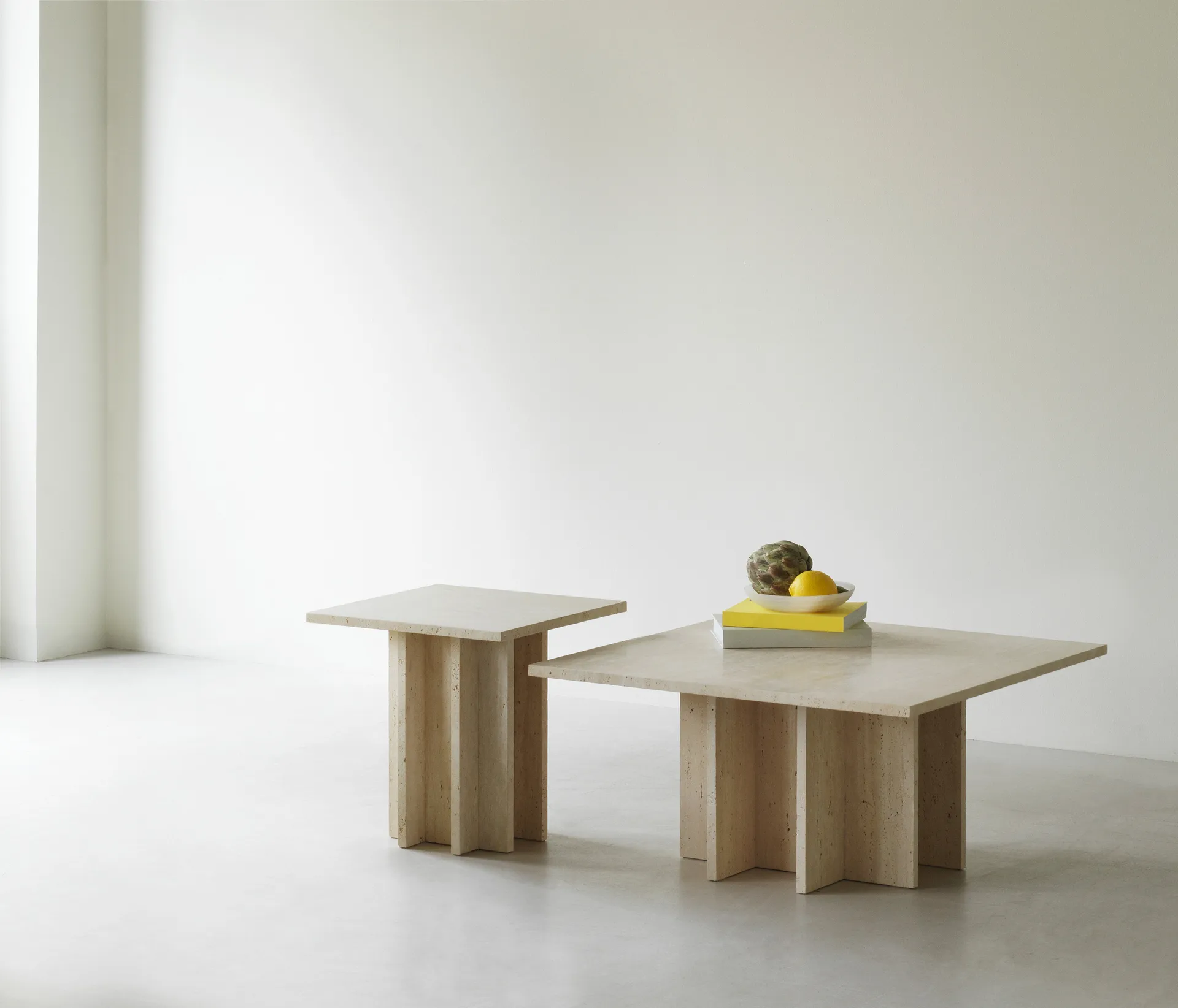 Tavolino da caffè Edge small, Travertine Normann Copenhagen