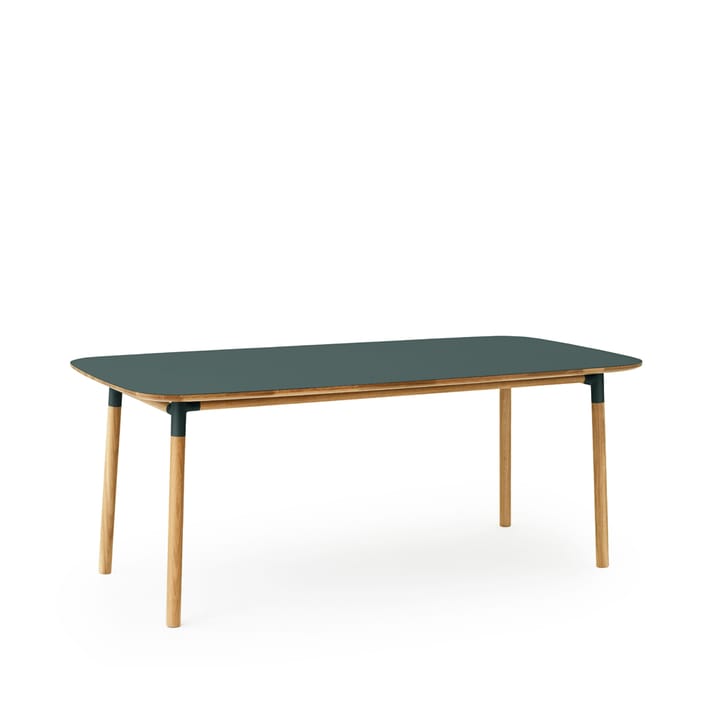 Tavolo da pranzo Form - verde, gambe in rovere, 95x200 cm - Normann Copenhagen