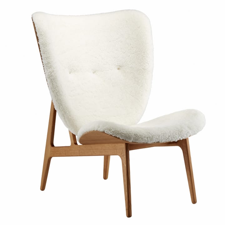 Poltroncina Elephant in pelle di pecora e rovere - Bianco sporco - NORR11