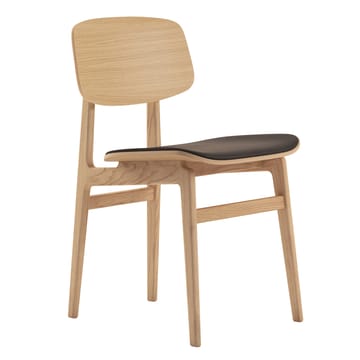 Sedia con seduta in pelle rovere NY11 - Dunes marrone scuro - NORR11