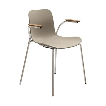 Sedia Langue con braccioli - Warm grey-telaio cromato, braccioli light smoke - NORR11