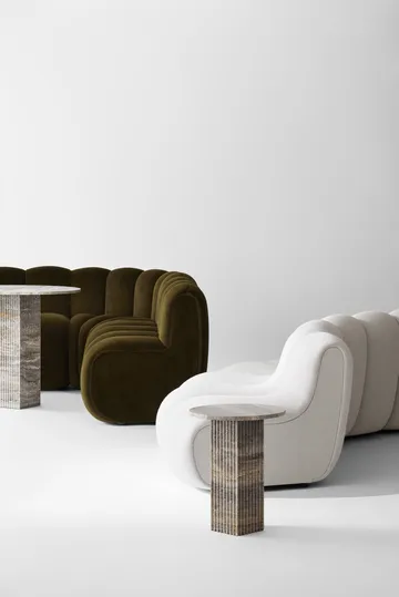 Soho tavolino laterale - Travertino silver, Ø40x50 cm - NORR11