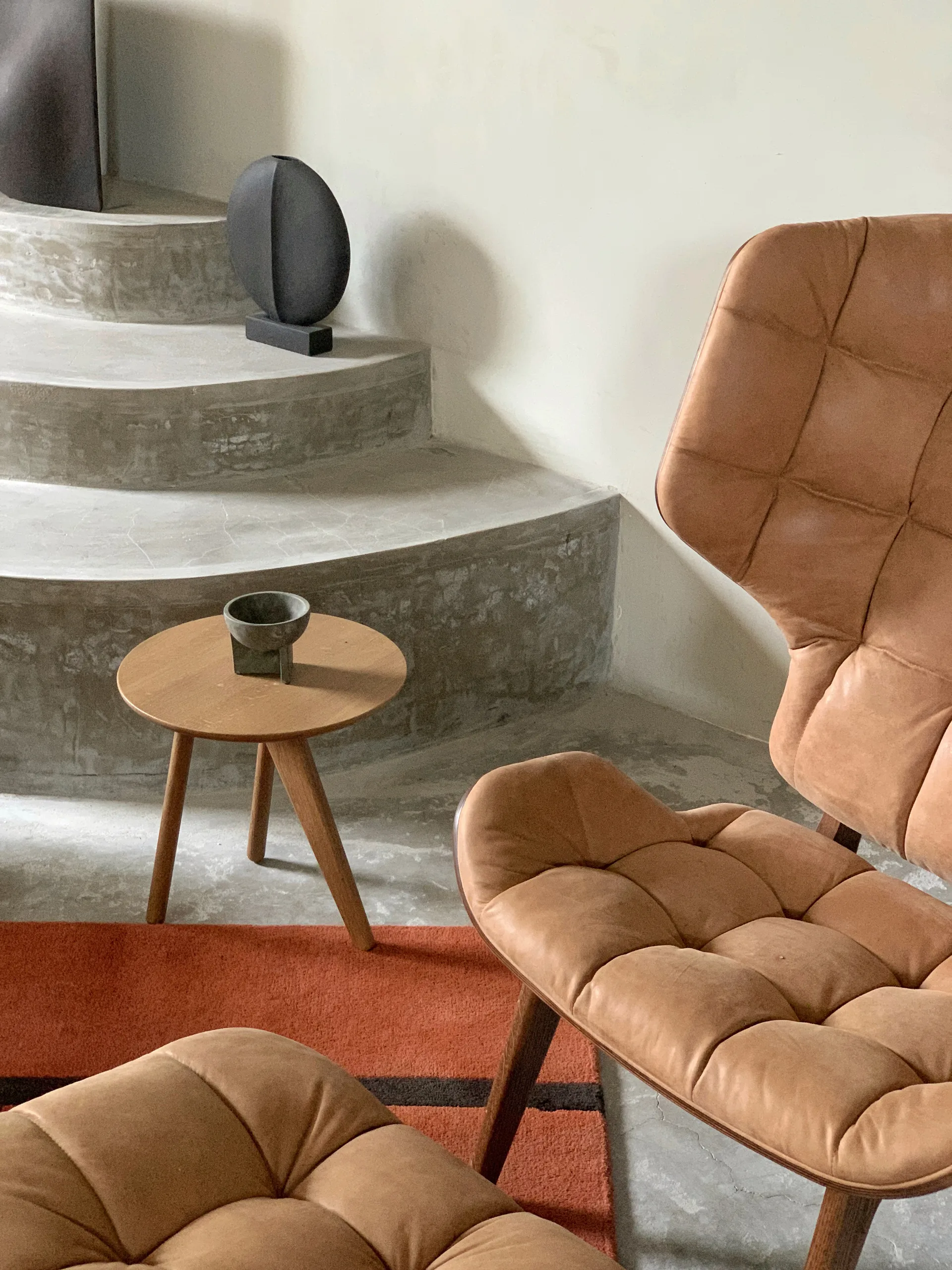 Tavolino Fin Ø 40 cm, Affumicato chiaro NORR11