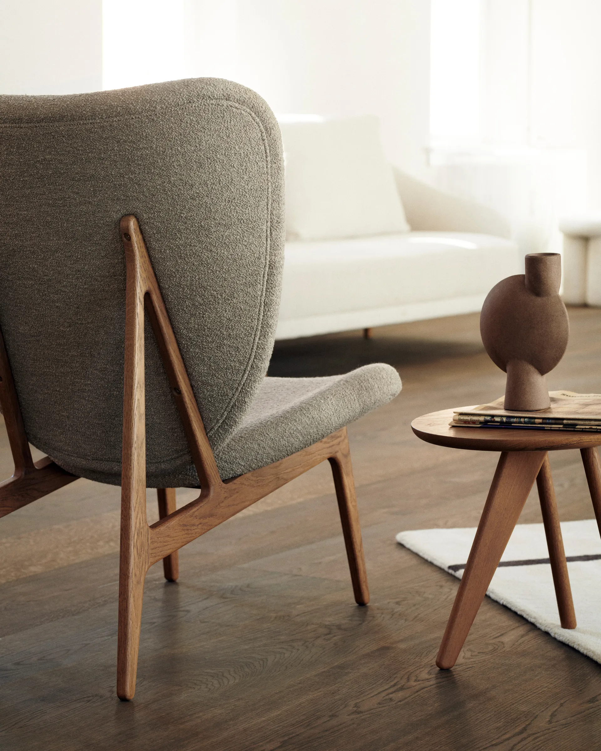 Tavolino Fin Ø 40 cm, Affumicato chiaro NORR11