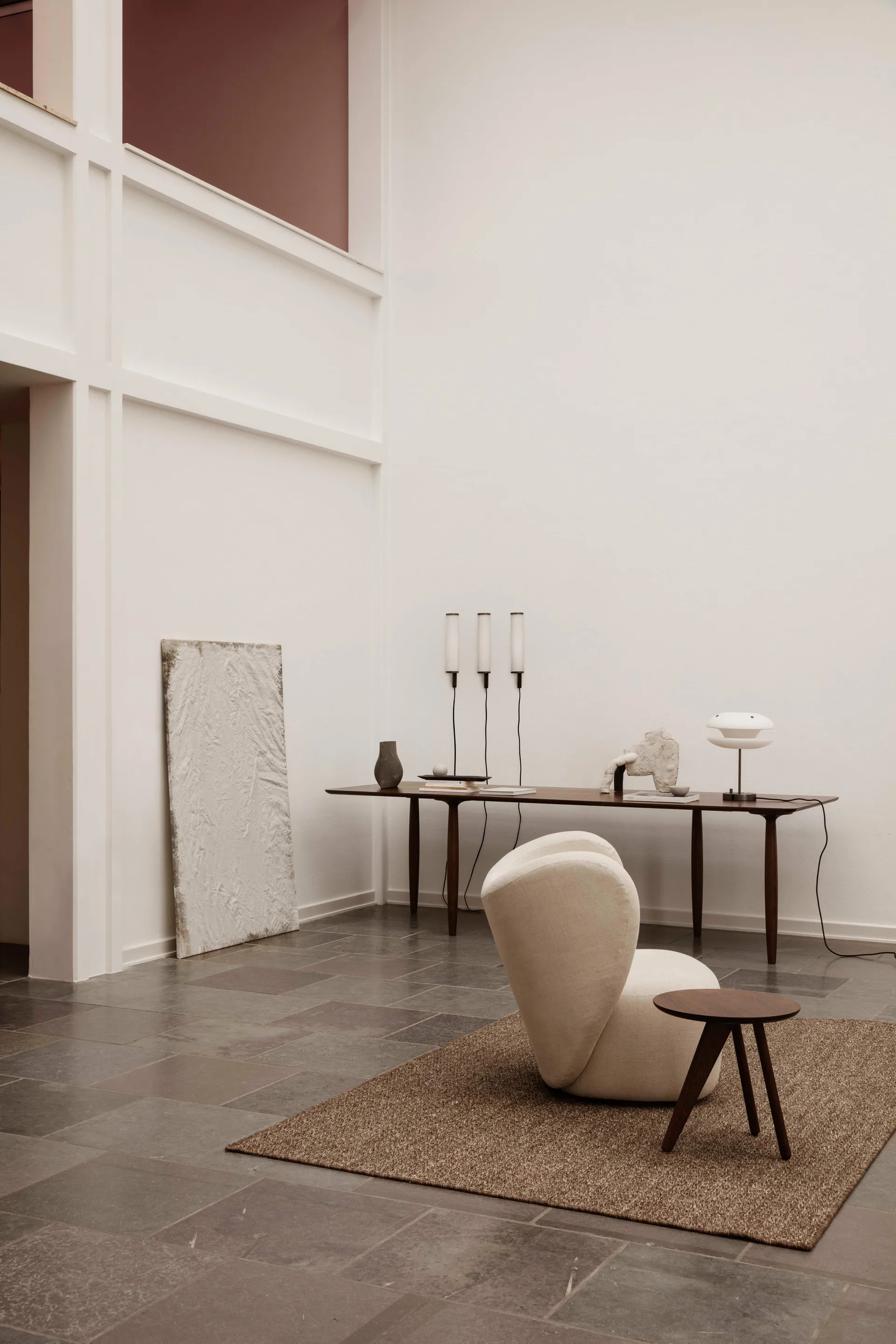 Tavolino Fin Ø 40 cm, Rovere affumicato scuro NORR11