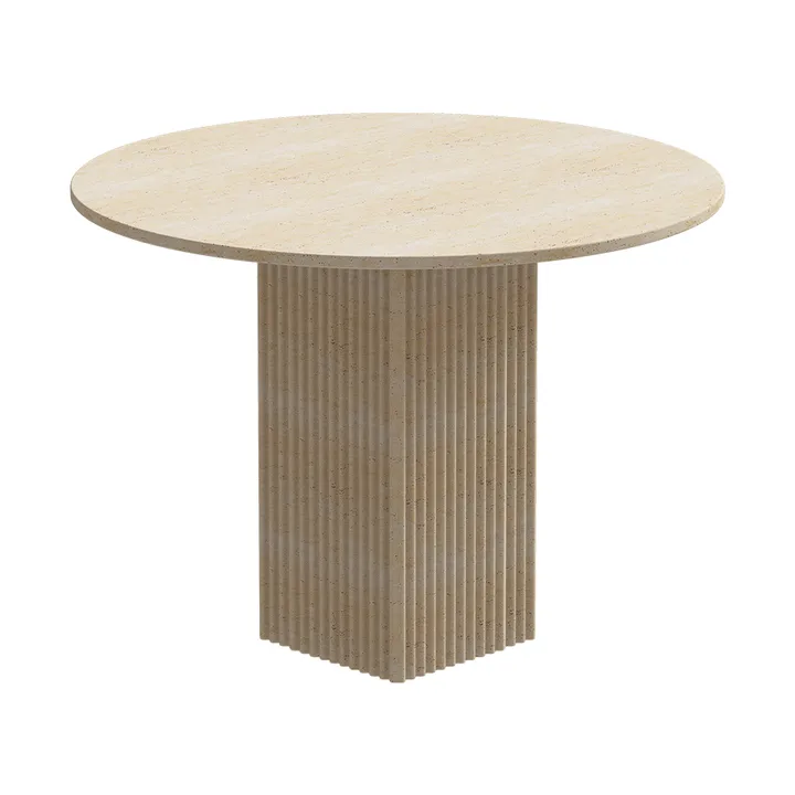 Tavolo da pranzo Soho - Travertino beige, Ø120x72 cm - NORR11