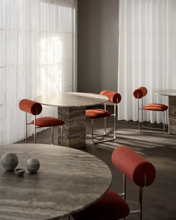 Tavolo da pranzo Soho - Travertino beige, Ø120x72 cm - NORR11