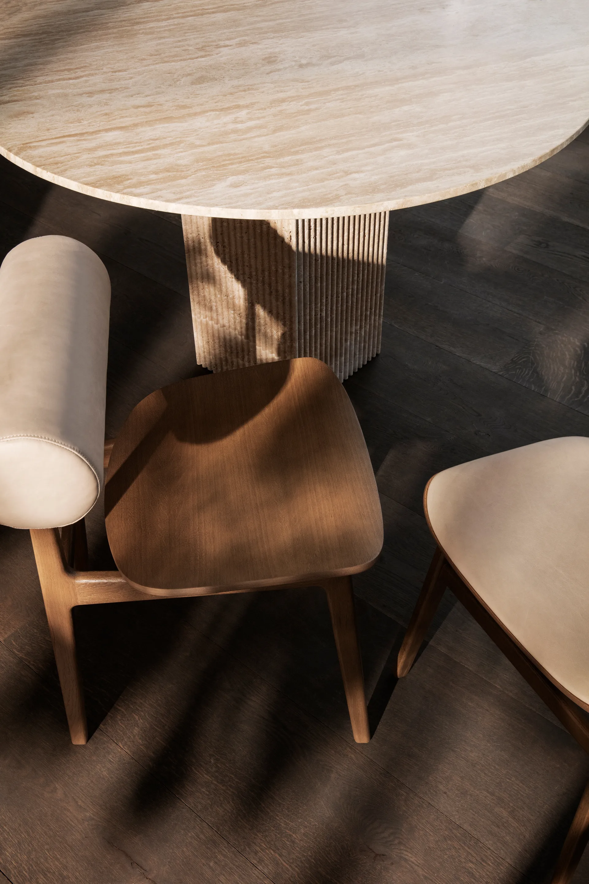 Tavolo da pranzo Soho, Travertino beige, Ø120x72 cm NORR11