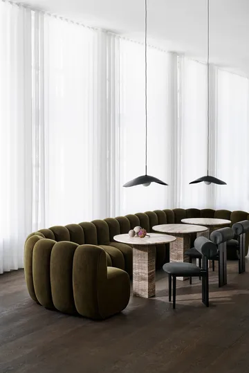 Tavolo da pranzo Soho - Travertino silver, Ø80x74 - NORR11