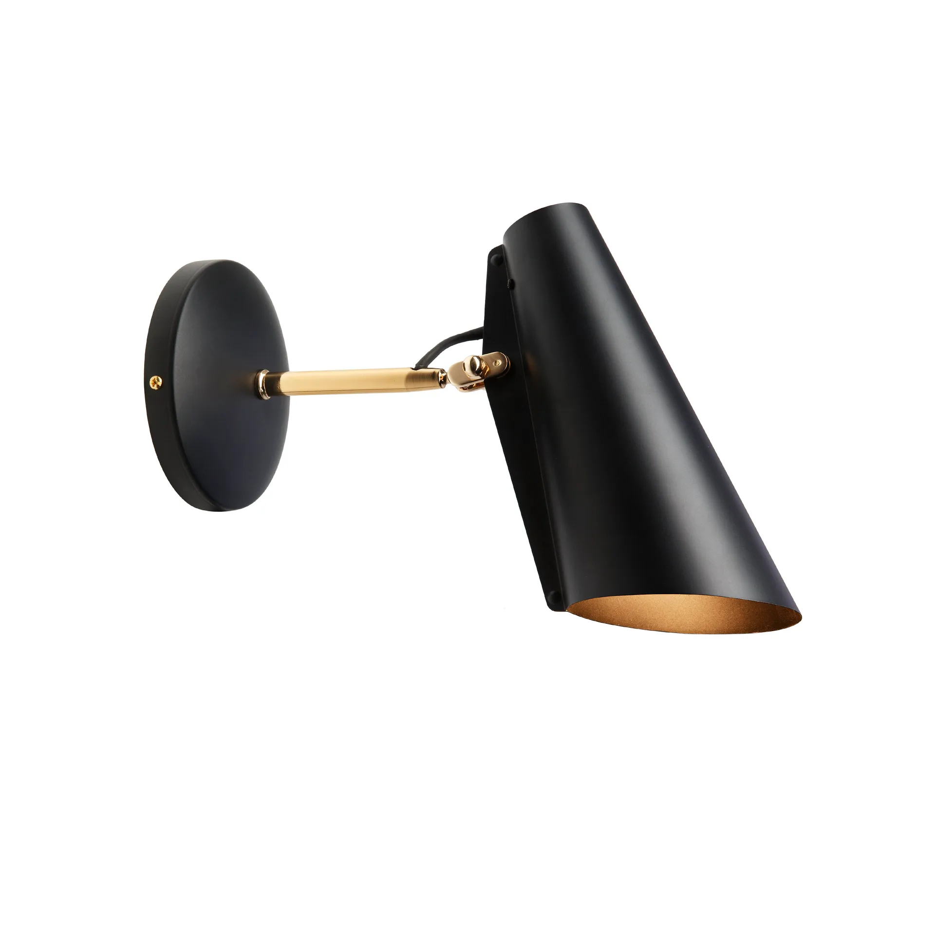 Lampada da parete Birdy corta, nero-ottone Northern
