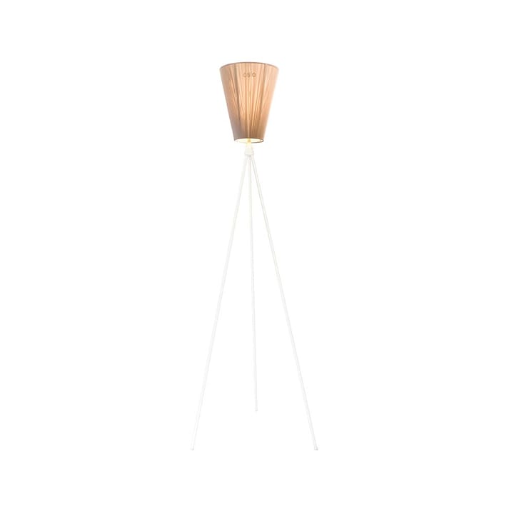 Lampada da pavimento Oslo Wood - beige, base bianca opaca - Northern